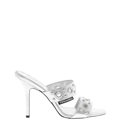 Dsquared2 Women Silver Leather Heels