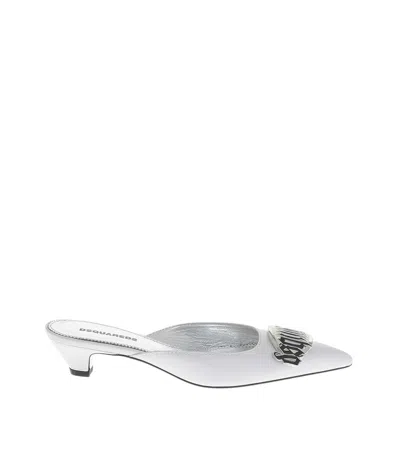 DSQUARED2 WOMEN SILVER LEATHER HEELS