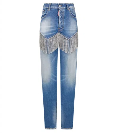 Dsquared2 Women Sky Blue Regular Mid Rise Jeans