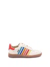 Dsquared2 Summer Lovers Leather Sneakers Rainbow Stripes In Multi