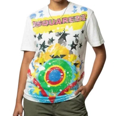 Dsquared2 Women's Splatter Star Print T-shirt In White