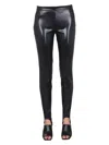 Dsquared2 Black Faux Leather Stirrup Leggings In Black