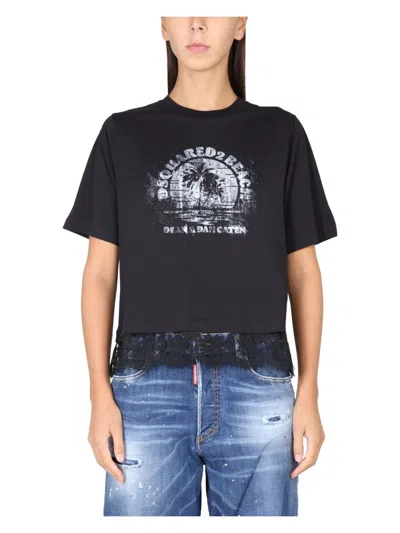 DSQUARED2 WOMEN'S T SHIRT WITH LOGO