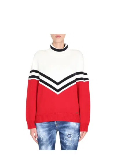 DSQUARED2 WOMEN'S TALL NECK SWEATER | SIZE MEDIUM | S75HA0965