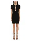 Dsquared2 Knitted Cut-out Dress With Pearls In Black