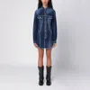 Dsquared2 Bustier Denim Long Sleeved Mini Dress In Blue