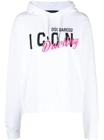 Dsquared2 White Logo Hoodie