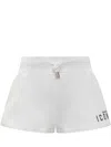 Dsquared2 Icon Logo Printed Drawstring Shorts In White