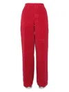 Dsquared2 Wide Leg Corduroy Trousers With High Waist In Red