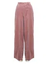 Dsquared2 High Waist Velvet Wide Leg Trousers In Pink