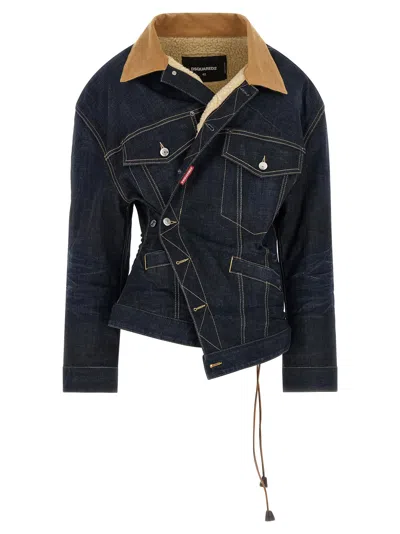 Dsquared2 Women's Wrap Over Jacket In Blue