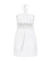 Dsquared2 Strapless Cotton Twill Mini Dress With Cut Out Deatils In White