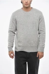 Dsquared2 Wool And Cashmere Crew-neck Sweater With Kangaroo Pocket In Gray