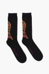 Dsquared2 Wool And Nylon Long Socks In Black