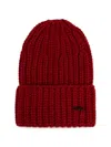 Dsquared2 Wool Beanie With Patch In Red