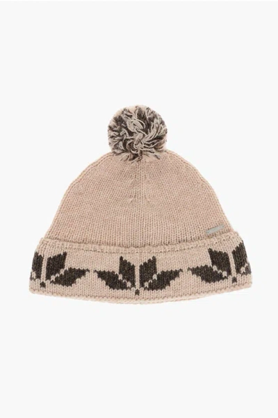 Dsquared2 Wool Beanie With Pom Pom