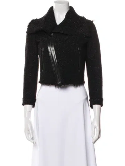 Pre-owned Dsquared2 Wool Biker Jacket In Black