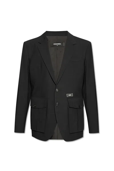 Dsquared2 Wool Blazer In Black