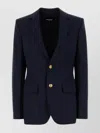 Dsquared2 Wool Blazer With Button Cuffs And Chest Pocket In Blue