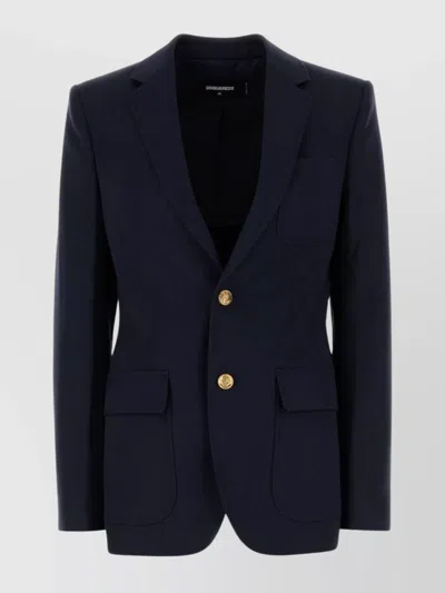 DSQUARED2 WOOL BLAZER WITH BUTTON CUFFS AND CHEST POCKET