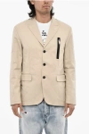Dsquared2 Wool Blend 3 Buttons Blazer With Zip And Flap Pockets