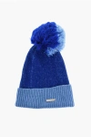 Dsquared2 Wool Blend Beanie With Pon Pom