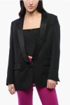 Dsquared2 Wool Blend Twill Jacket W/crystal Fringe