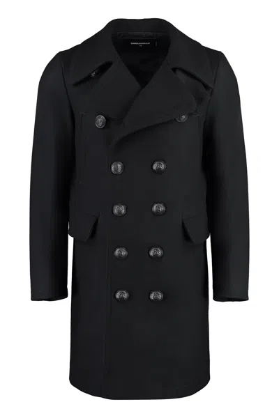 DSQUARED2 DSQUARED2 WOOL BLEND DOUBLE-BREASTED COAT