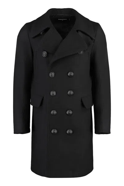 DSQUARED2 DSQUARED2 WOOL BLEND DOUBLE-BREASTED COAT