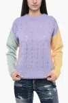 DSQUARED2 WOOL BLEND LACE STITCH SWEATER