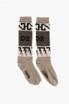 Dsquared2 Wool Blend Long Socks With Contrasting Details Grösse 38-39
