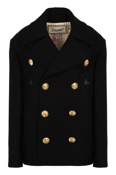 Dsquared2 Wool Blend Peacoat