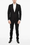 Dsquared2 Wool Blend Single Breasted Suit With Satin Shawl Lapel