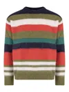Dsquared2 Wool-blended Fuzzy Pullover With Striped Pattern In Multicolour
