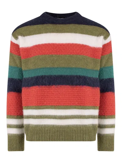DSQUARED2 WOOL BLEND SWEATER WITH STRIPED MOTIF
