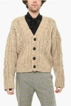 Dsquared2 Wool Blend V-neck Cardigan With 4 Buttons In Brown