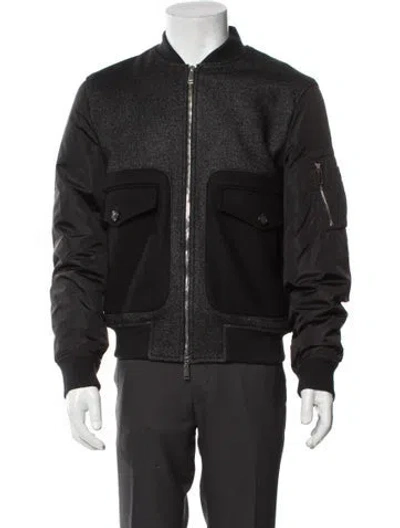 Pre-owned Dsquared2 Wool Bomber Jacket In Black