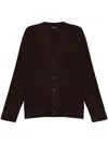 Dsquared2 Knitted Wool Cardigan In Burnt Brown