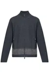 Dsquared2 Full-zip Cardigan With Mohair Inlay In Gray
