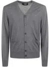 Dsquared2 Logo Embroidered Knitted Cardigan In Gray