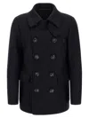 Dsquared2 Wool Coat With Button Detailing And Pockets In Black