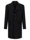 Dsquared2 Single-breasted Midi Coat With Monogram Lining In Black