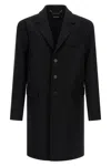 Dsquared2 Single-breasted Midi Coat With Monogram Lining In Black