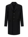 Dsquared2 Single-breasted Midi Coat With Monogram Lining In Black