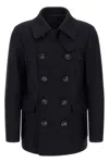 Dsquared2 Wool Coat With Button Detailing And Pockets In Blue