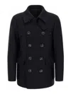 Dsquared2 Wool Coat With Button Detailing And Pockets In Blue