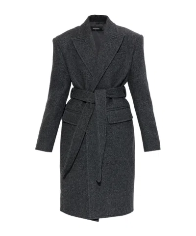DSQUARED2 DSQUARED2 TIE-WAISTED MID-LENGTH COAT