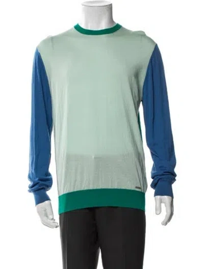 Pre-owned Dsquared2 Wool Colorblock Pattern T-shirt In Green