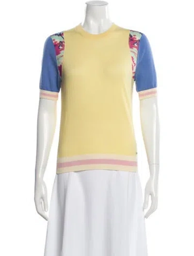 Pre-owned Dsquared2 Wool Colorblock Pattern T-shirt In Yellow