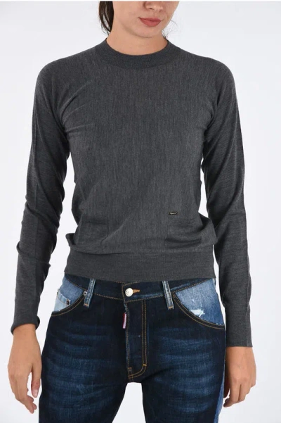 Dsquared2 Wool Crew-neck Sweater In Gray